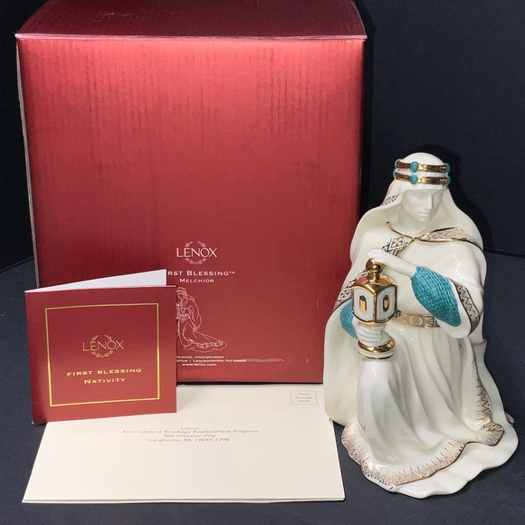 Lenox First Blessings Nativity, Manger, King Magi Melchior...